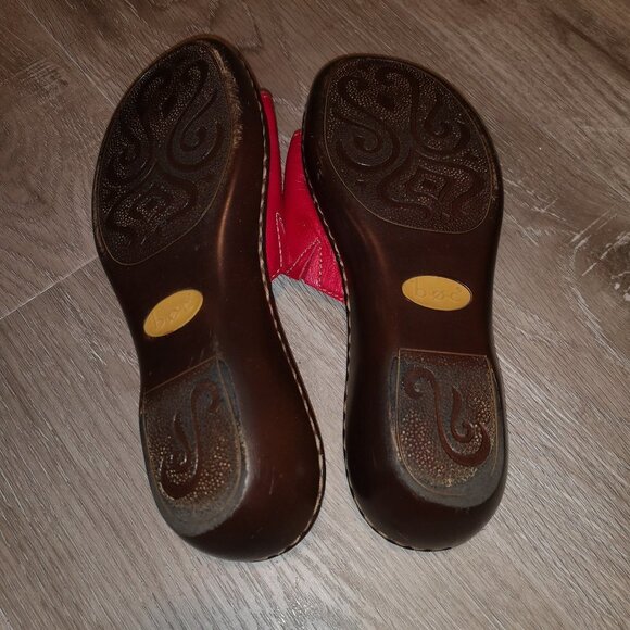 B.O.C. Born Concept Ladies Size 8 Red Leather Upper Wedge Sandals - Picture 3 of 7